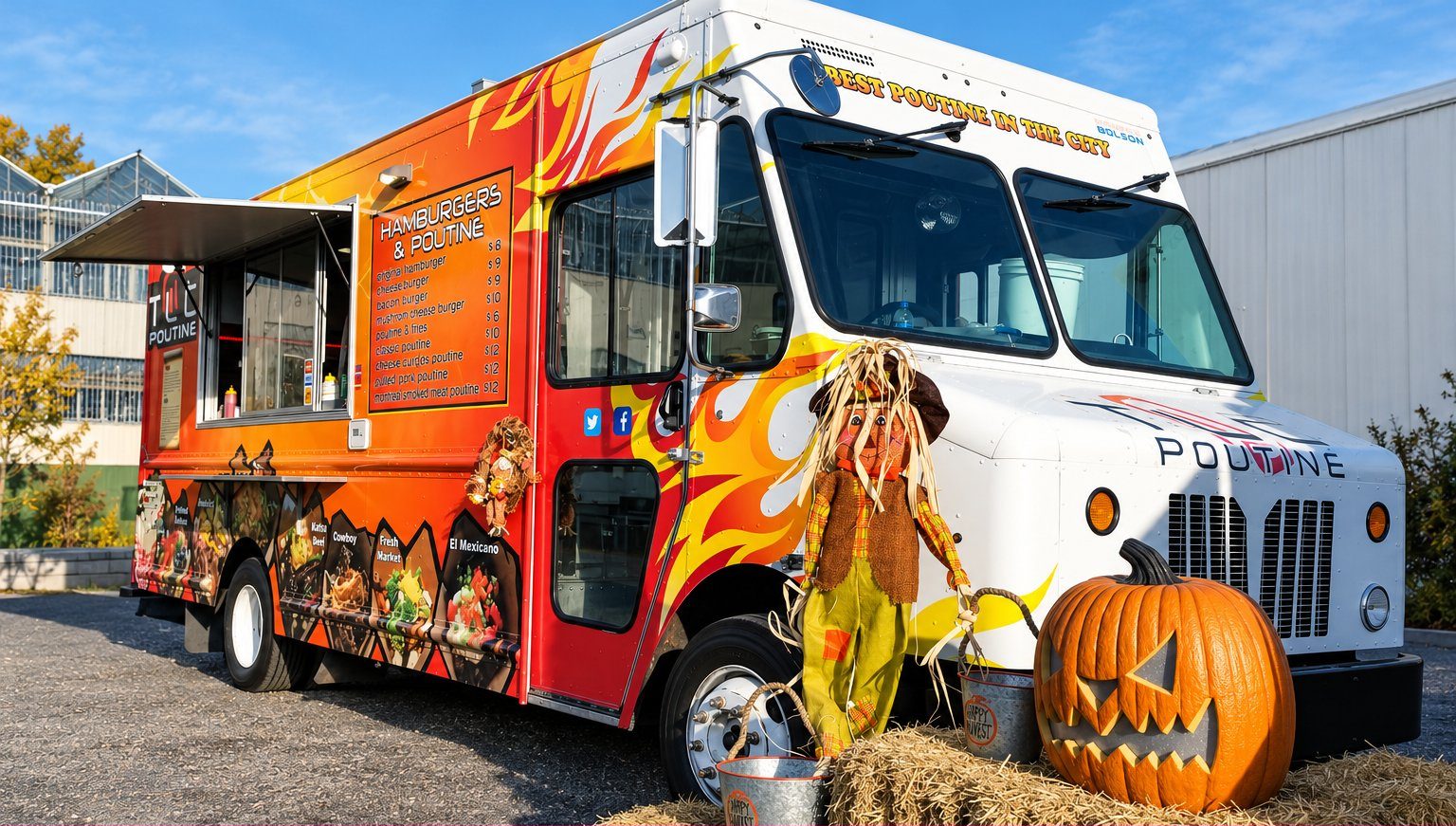 Tin Lizzy poutine truck serving a film crew on set in Burnaby